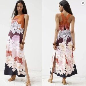 Floral, Twist-Back Maxi Dress